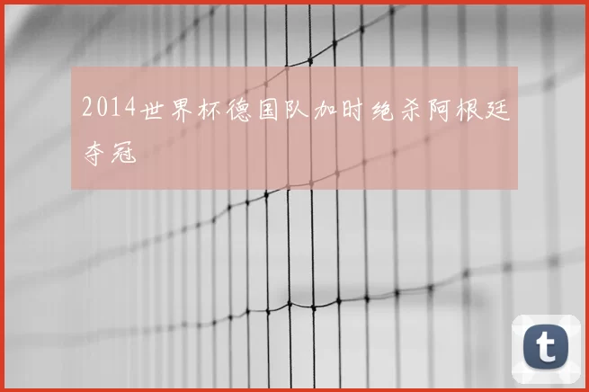 2014世界杯德国队加时绝杀阿根廷夺冠